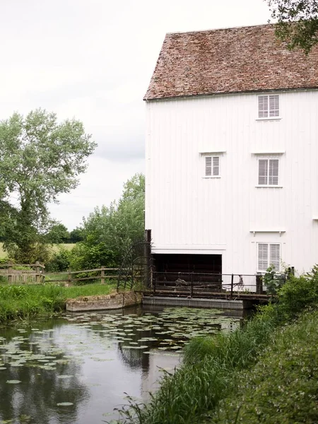 stock image A vertical shot of the Lode mill and the sluice in East Cambridgeshire, England