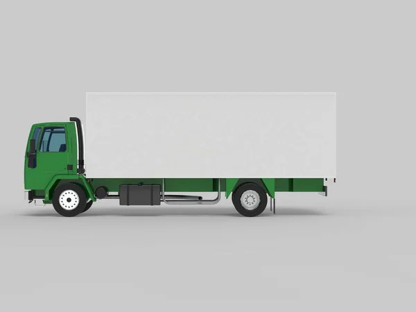 Camion Van Transport Isolé Rendu Illustration Sur Fond Blanc — Photo