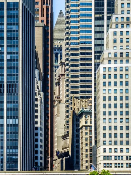 Een Straat Uitzicht Een Stad Centrum Met Moderne Gebouwen Wolkenkrabbers — Stockfoto