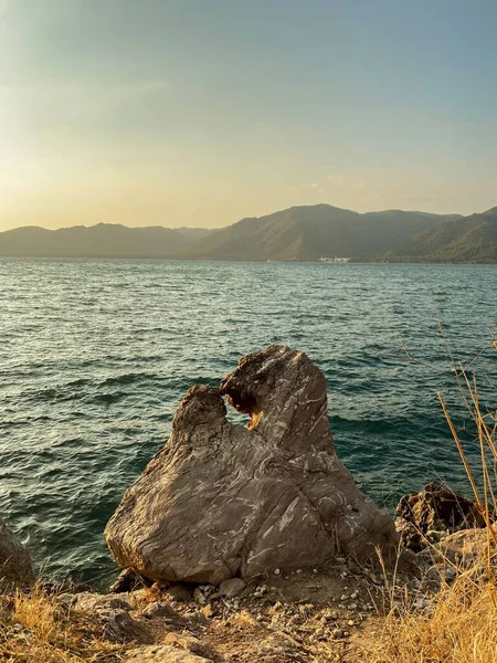 Die Felsige Küste Von Marmaris Hisaronu Mugla Türkei — Stockfoto