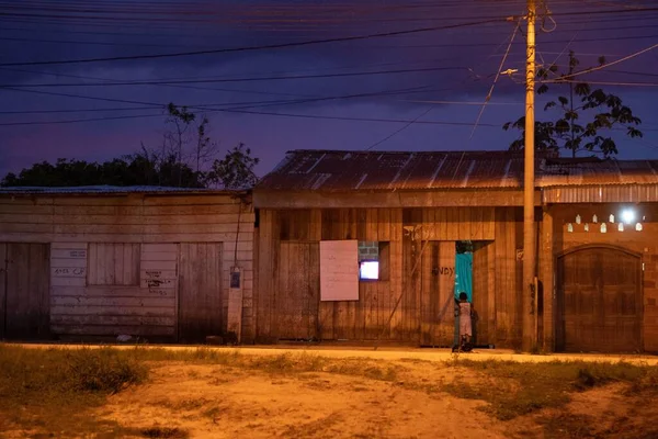 Las Casas Pobres Noche — Foto de Stock
