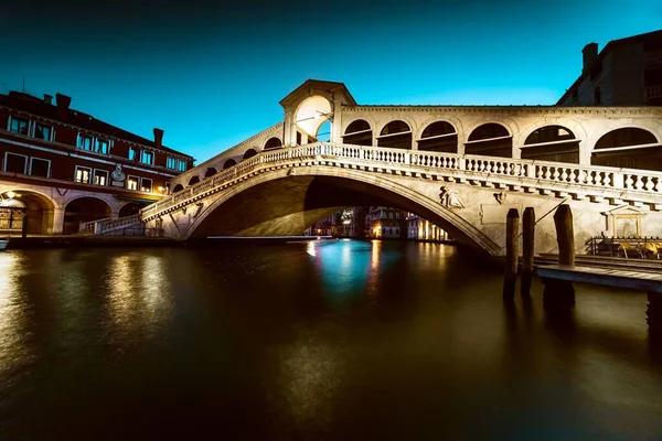 Beautiful Sunrise Rialto Bridge Venice Italy — Stock Photo, Image