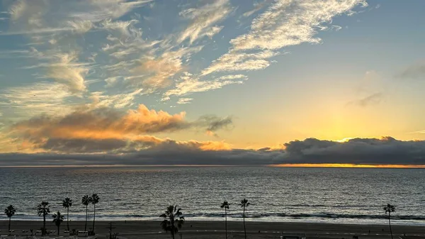 Sun Sets Pacific Ocean Playa Del Rey — Stock Photo, Image