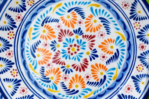 Closeup Colorful Ceramic Plate — Stock Photo, Image