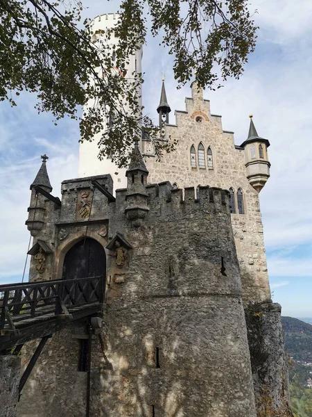Ein Schöner Blick Auf Die Burg Lichtenstein — Stockfoto