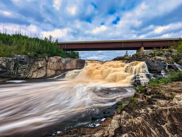 Pont Métallique Dessus Rivière Québec Canada — Photo