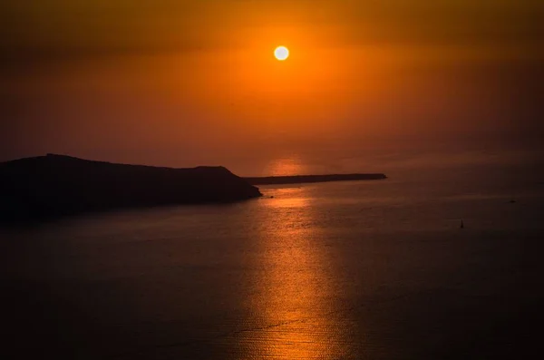 Scenic Sunset Sea Santorini Greece — Stock Photo, Image