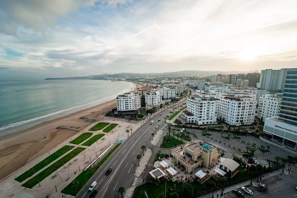 Panoramautsikt Över Byggnaderna Centrala Tanger — Stockfoto