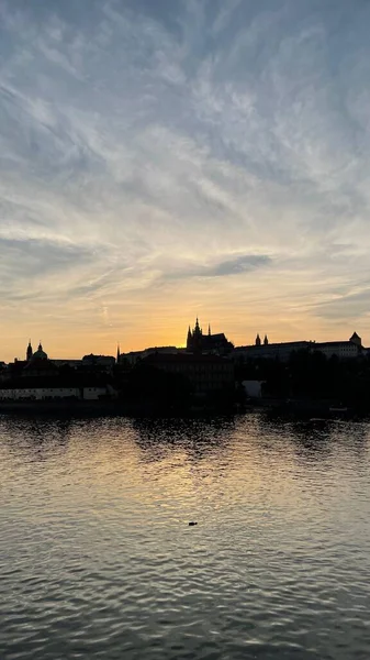 Vacker Utsikt Över Praha Solnedgången — Stockfoto