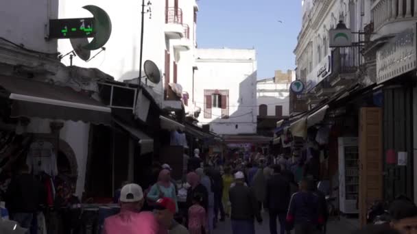 People Walking Busy Streets Rabat Morocco — Stock Video