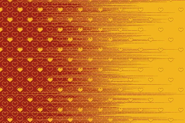 Illustration Red Yellow Gradient Background Seamless Hearts — Stock Photo, Image