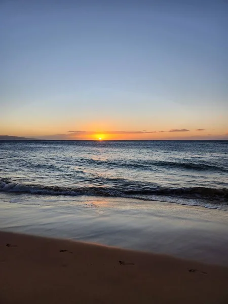 Вид Повітря Море Під Час Заходу Сонця — стокове фото