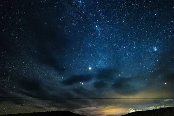 Красивый Снимок Звездного Неба Ночное Время — стоковое фото