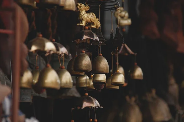 Tibetan Brass Bells Wind Chimes Relaxation Meditation — Stock Photo, Image