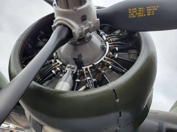 Closeup Rotary Piston Propeller Engine — Stock Photo, Image