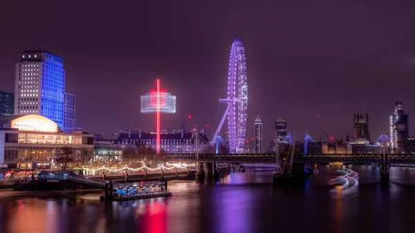 Nacht Südufer Der Themse London — Stockfoto
