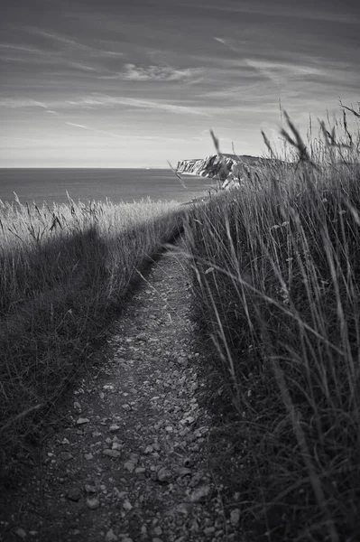 Μια Όμορφη Θέα Της Θάλασσας Στο Νησί Του Wight Αγγλία — Φωτογραφία Αρχείου