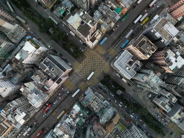 Die Vogelperspektive Auf Moderne Städtische Gebäude Der Gegend Von Kowloon — Stockfoto