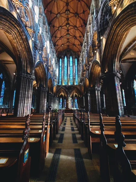 Vue Grand Angle Partie Intérieure Cathédrale Glasgow — Photo