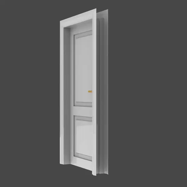 Bílá Dřevěné Dveře Interiér Ilustrace Jiné Otevřené Sady Uzavřené Izolované — Stock fotografie