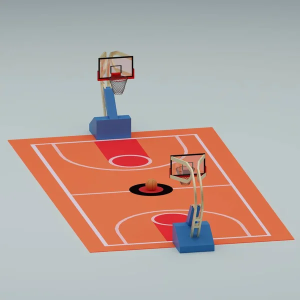 Gerendert Basketball Set Perfekt Für Design Projekt Zip Ordner Enthält — Stockfoto