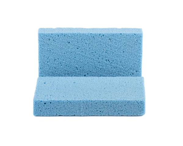 Two Hygienic Blue Pumice Foot Scrubbers Isolated White Background — Stock Photo, Image