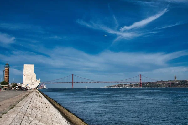 Een Prachtige Opname Van Brug Van April Tejo Lissabon Portugal — Stockfoto