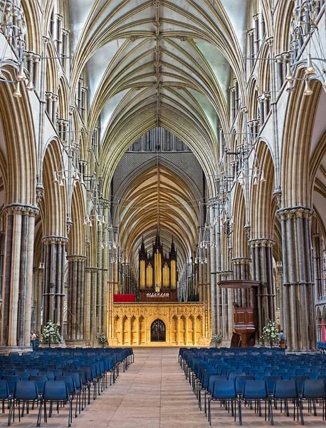 Vertical Shot Interior Lincoln Cathedral Beautiful Architecture Minster Yard Lincoln — Stock Photo, Image