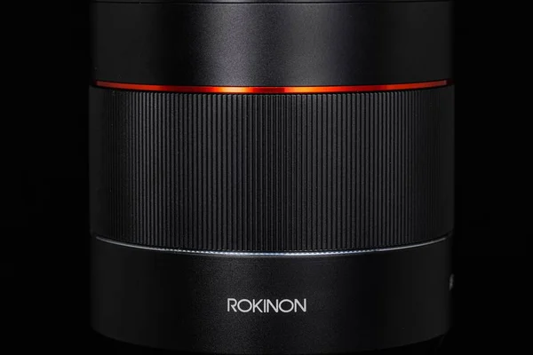 Een Close Van Fotografie Lens Gemaakt Door Rokinon — Stockfoto