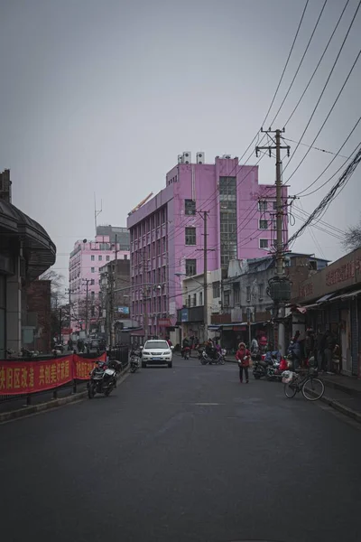 Plano Vertical Vida Callejera Local Shanghai China —  Fotos de Stock