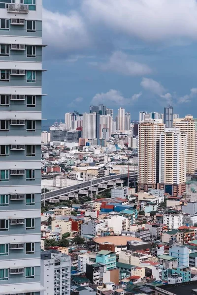 Plano Vertical Del Paisaje Urbano Makati Filipinas — Foto de Stock