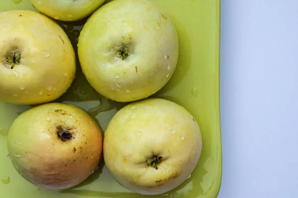 Ein Blick Von Oben Auf Grüne Äpfel Der Pero Bravo — Stockfoto