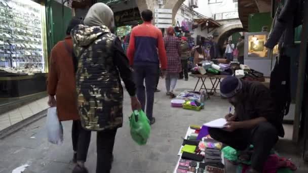 Tetouan Fas Sokaklarında Yürüyen Insanlar — Stok video
