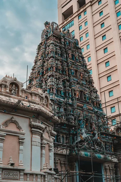 Templo Sri Mahamariamman Kuala Lumpur Contra Céu Azul Nublado — Fotografia de Stock