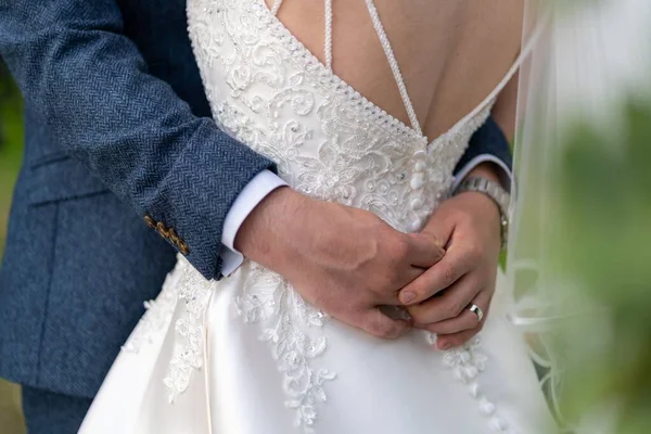 Een Close Shot Van Bruid Bruidegom — Stockfoto