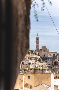 Matera şehrinin dikey görüntüsü.