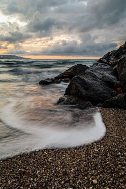 İspanya 'da güneşli bir günde güzel bir deniz manzarası