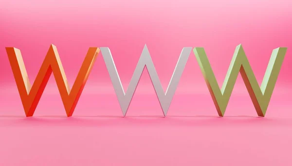 Three Letters Red White Golden Colors Pink Background — Stock Photo, Image