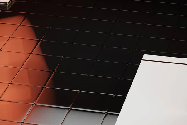 Closeup Shot Shiny Black Tiles Apartment Wall — Stock Photo, Image