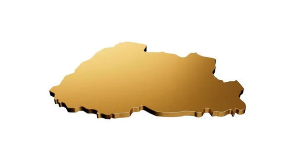 Beyaz Bir Arkaplanda Izole Edilmiş Lüks Bir Altın Butan Haritasının — Stok fotoğraf