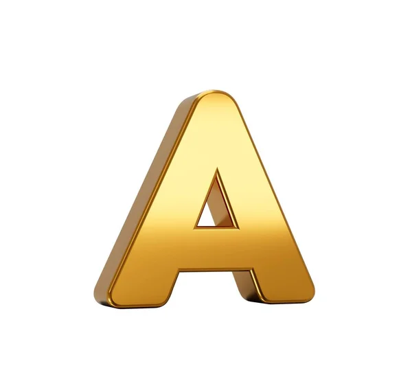 Rendering Gold Alphabet Capital Letter Isolated White Background — Stock Photo, Image