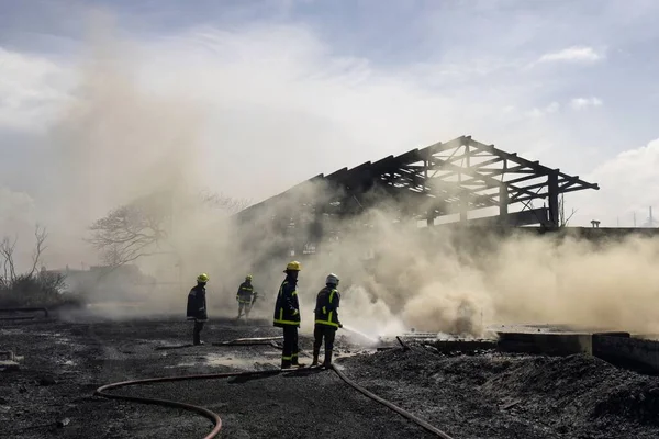 Les Pompiers Face Incendie Grande Échelle Base Supertanker Matanzas — Photo