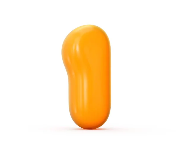 Render Egy Narancs Zselé Száma Izolált Fehér Háttér Illusztráció — Stock Fotó