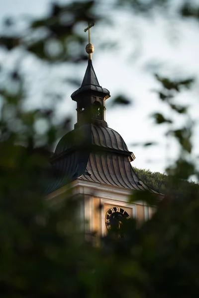 Gün Batımında Avusturya Daki Lilienfeld Manastırı Nın Saat Kulesi — Stok fotoğraf