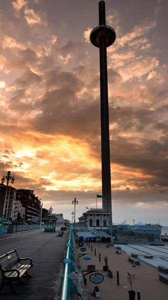 Vertikal Bild Brighton I360 Vid Solnedgången — Stockfoto