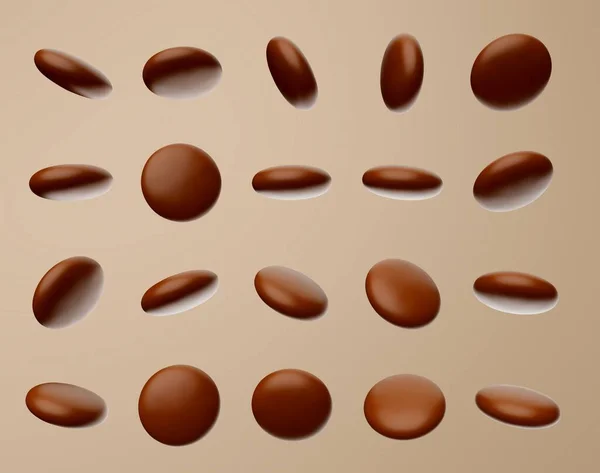 Een Illustratie Van Vallende Bruine Snoep Edelstenen Geïsoleerd Bruine Achtergrond — Stockfoto