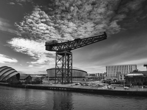 Skala Szarości Finnieston Crane Jako Symbol Dziedzictwa Inżynieryjnego Glasgow — Zdjęcie stockowe