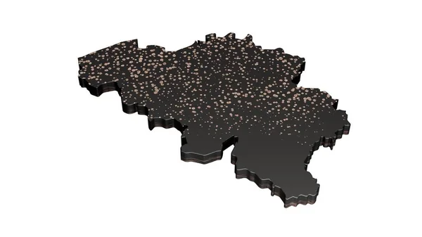 Una Rappresentazione Una Lussuosa Mappa Nera Del Belgio Isolata Uno — Foto Stock