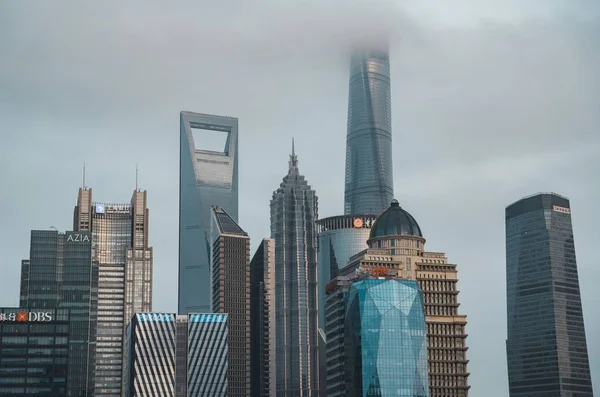 Les Bâtiments Modernes Centre Ville Lujiazui Shanghai — Photo