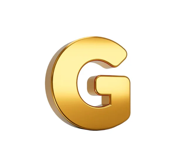 ホワイトを基調としたゴールドアルファベット大文字Gの3Dレンダリング — ストック写真